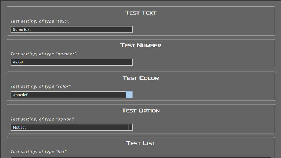 Settings Editor Preview